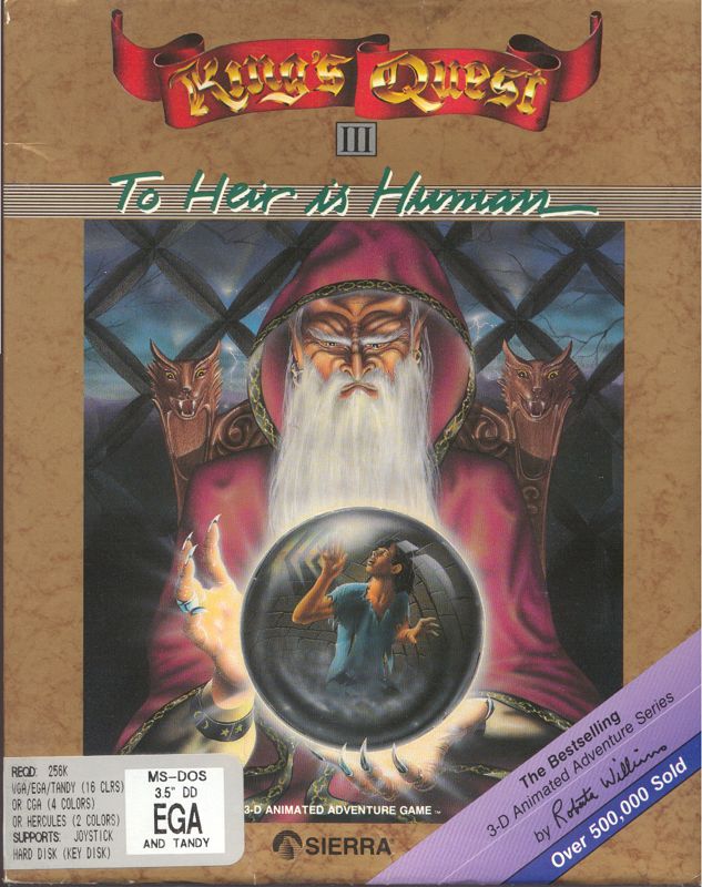 King's Quest III: To Heir Is Human box art for Atari ST
